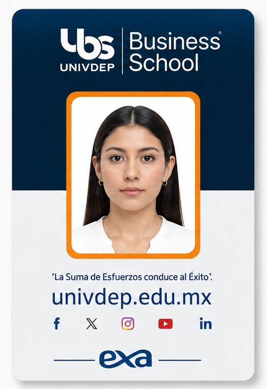 Ejemplo visual de Credencial Digital UNIVDEP